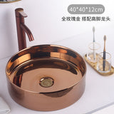 Rose Gold Ceramic Wash Basin
